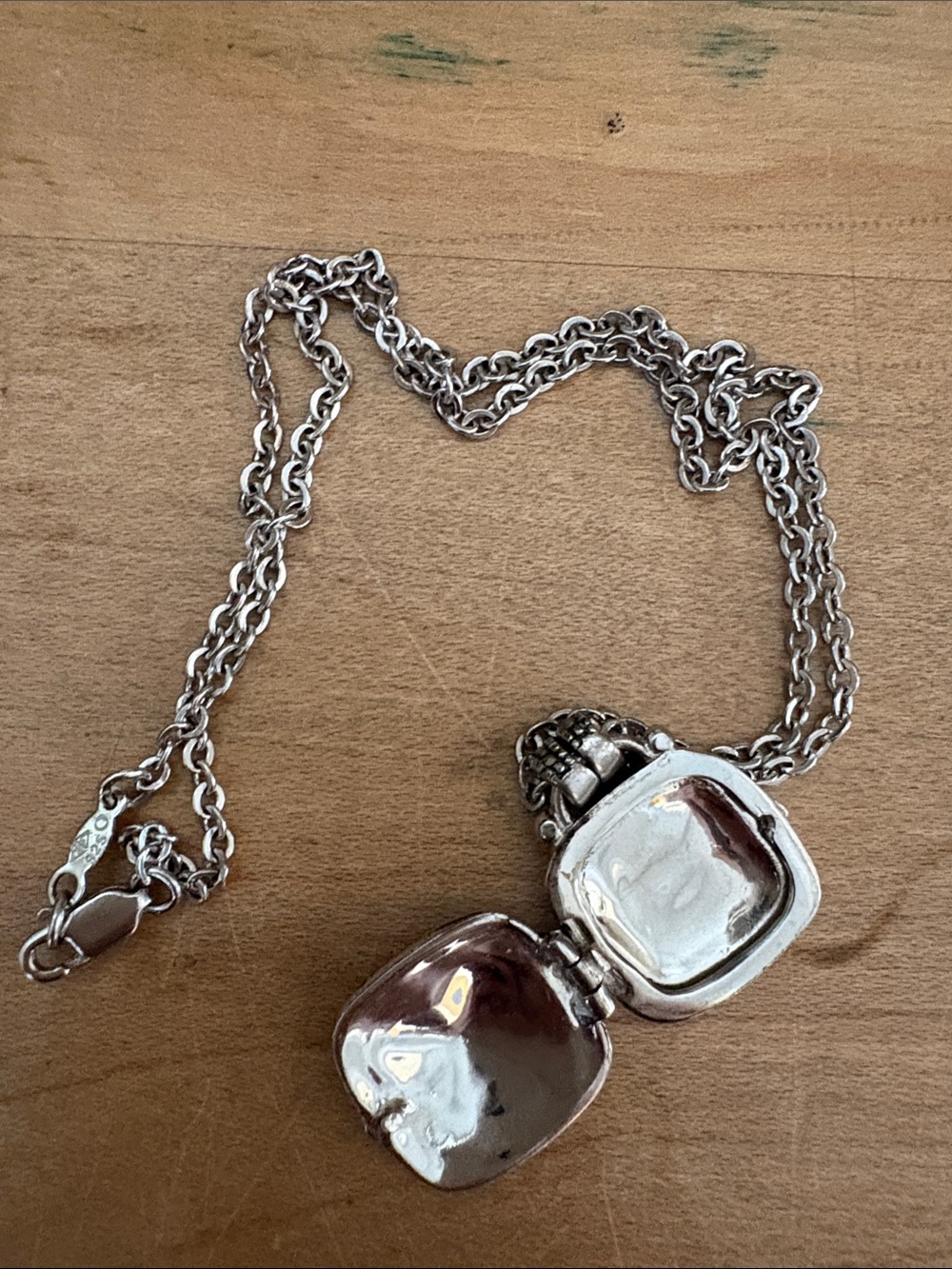 Silver Heart Pendant Necklace with Crystal Accents - Picture 2 of 4